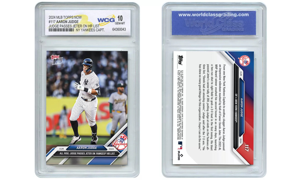 2024 Topps Now AARON JUDGE Card #117 Passes Jeter on Yankees HR 