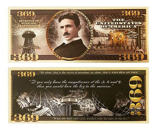 Nikola Tesla 24K Gold & Black Novelty Bill