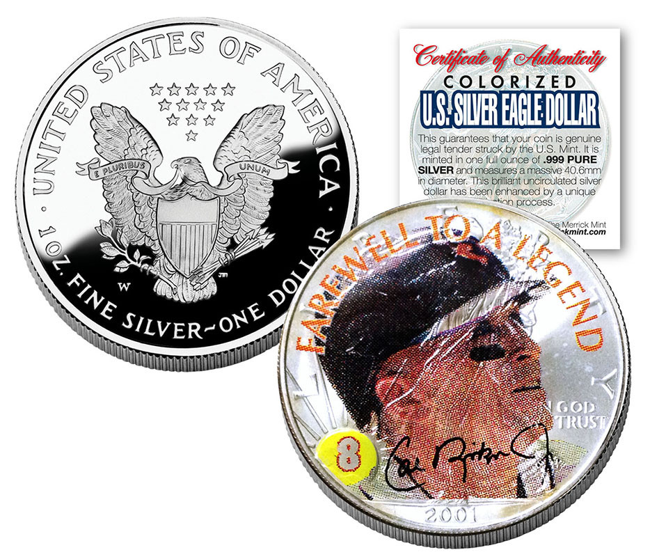 Cal Ripken Farewell Colorized 1 Oz. Silver Eagle