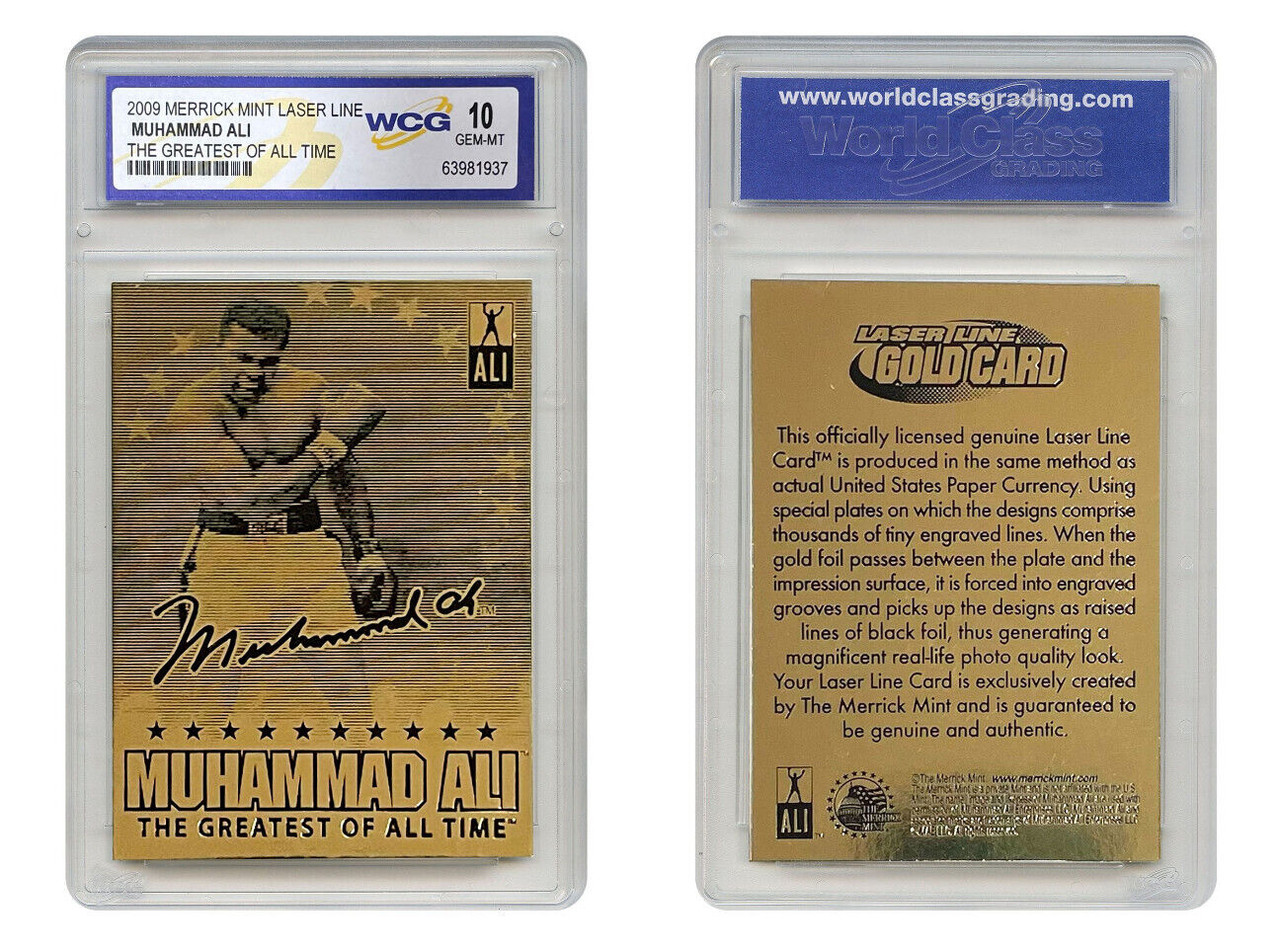 ピクサー 30周年記念 ゴールドカード Muhammad Ali 23K Gold Laser Line Card Graded Gem Mint 10