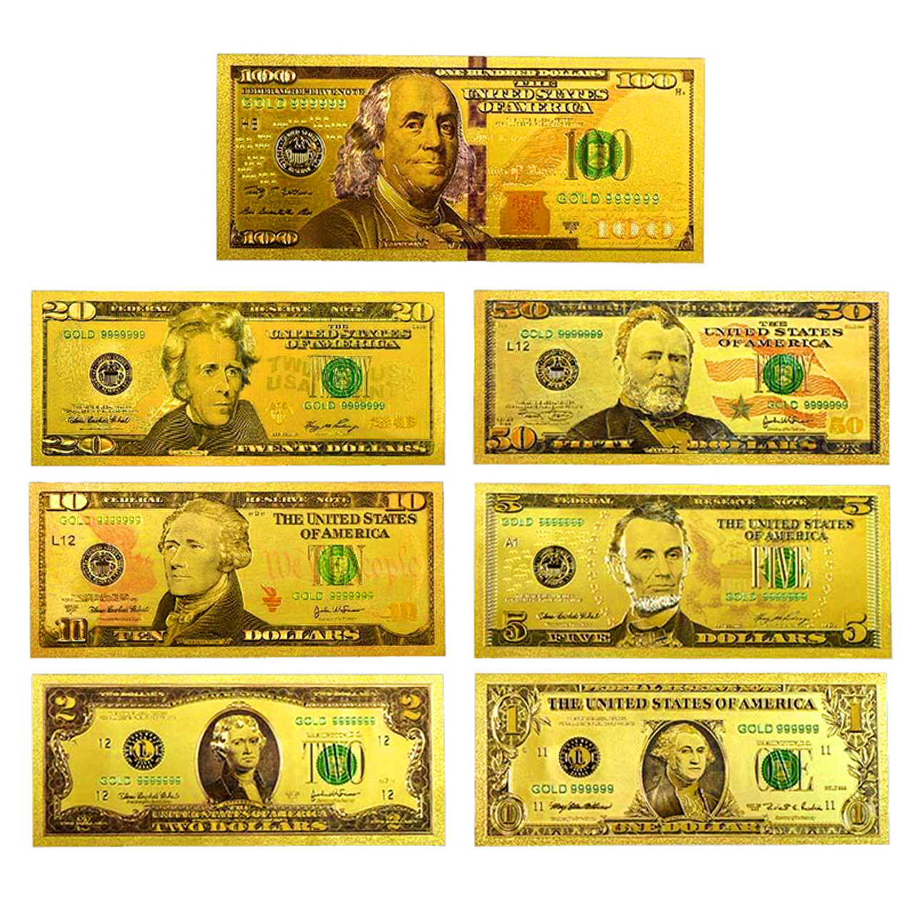 24K GOLD Plated Foil $50 Dollar Bill Collectible Novelty