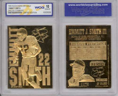 Emmitt Smith 23K Gold Sculptured Card Graded Gem Mint 10