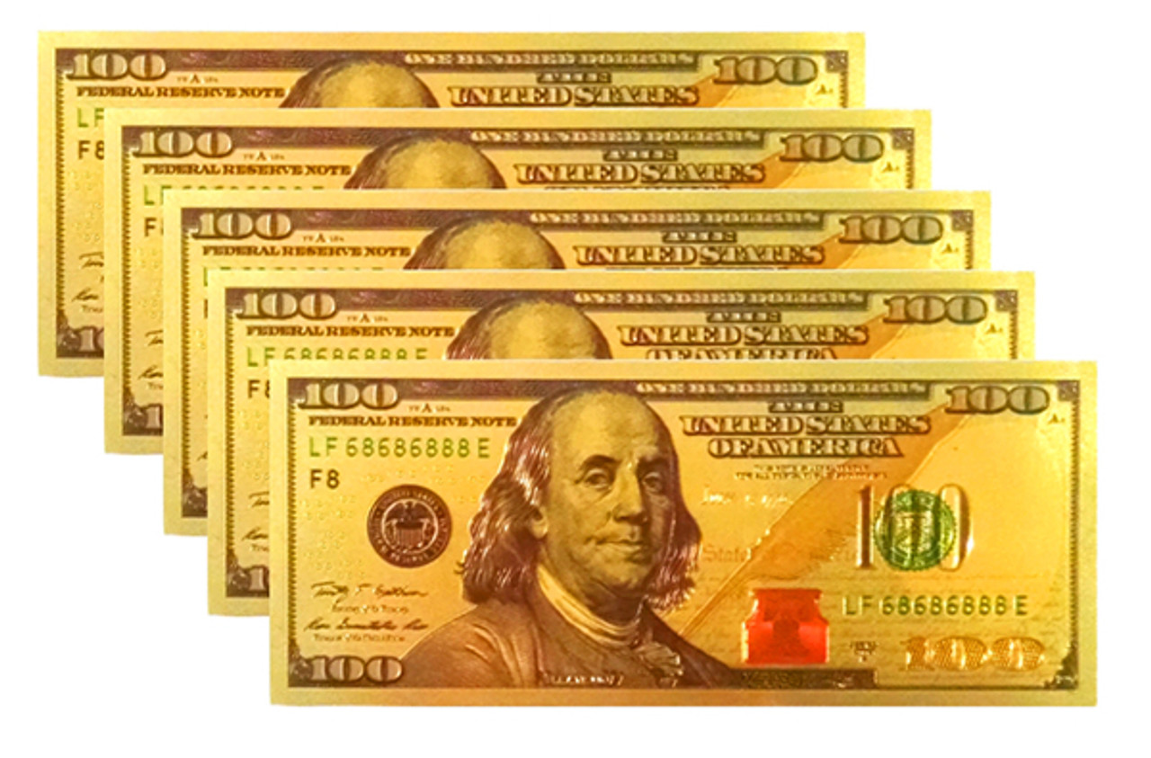 24K GOLD Plated Foil $50 Dollar Bill Collectible Novelty