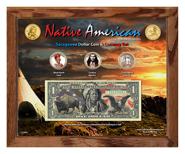 Native American Symbols Set 1B Colorized Sacagawea Dollar Coin