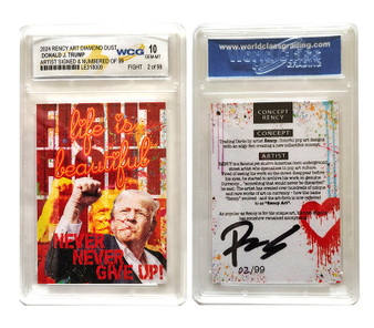 DONALD TRUMP Assassination Diamond Card GEM 10 Signed by Rency S/N 2 of 99