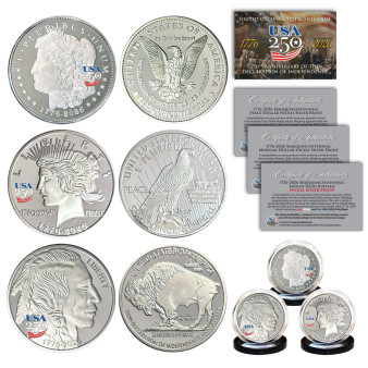 USA 250 PRIVY America 2026 MORGAN + PEACE + BUFFALO 1 OZ Nickel-Silver 3 Coin Set