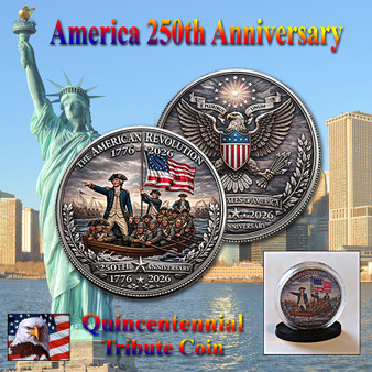 America 250 1 Oz. Tribute Coin - Crossing The Delaware