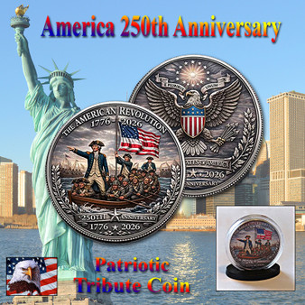 America 250 1 Oz. Tribute Coin - Crossing The Delaware