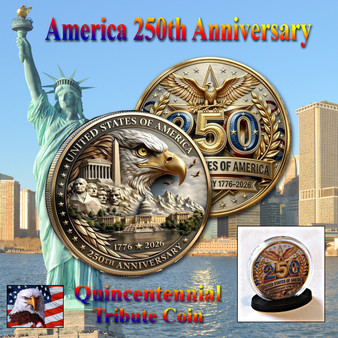 America 250 1 Oz. Tribute Coin - Eagle & Monuments