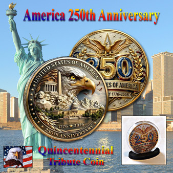 America 250 1 Oz. Tribute Coin - Eagle & Monuments