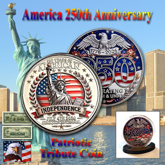 America 250 1 Oz. Tribute Coin - Liberty Flag & America 250