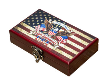 America 250 Elegant Wooden Gift Box for 2 Tribute Coins