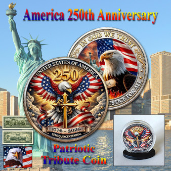 America 250 1 Oz. Tribute Coin - Patriotic Eagle & Sword