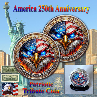 America 250 1 Oz. Tribute Coin - Patriotic Fire Eagle
