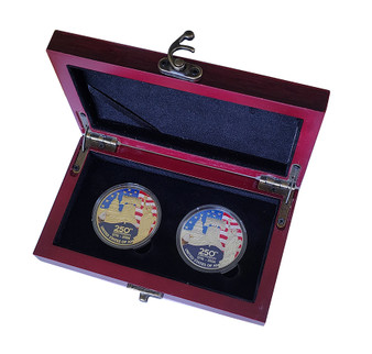 USA 250 Case with 2 Gold & Silver 1 Oz. Tribute Coins