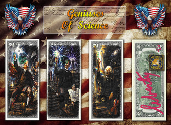 Geniuses of Science - Colorized Liberty Signed Set of 3 $2 Bills