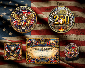 America 250 1 Oz. Tribute Coin - Eagle Emblem & 250 Years of Greatness