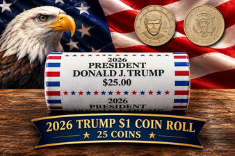 President Donald J. Trump 2026 $1 Coin Roll - 25 Coins