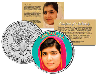 "I Am Malala" Colorized JFK Half