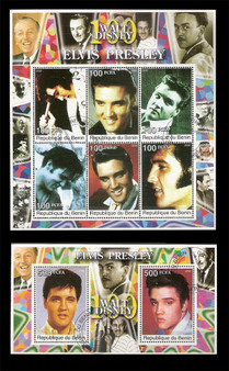 Benin 2002 Elvis Presley Set of 2 Stamp Sheets MNH
