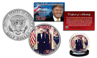 Trump Official White House Christmas Portrait Colorized JFK Half Dollar
