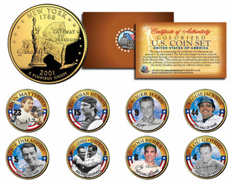 NY Yankees Greats 8 Coin Set