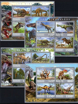 Gabon 2017 Dinosaurs Set of 4 Stamp Sheets