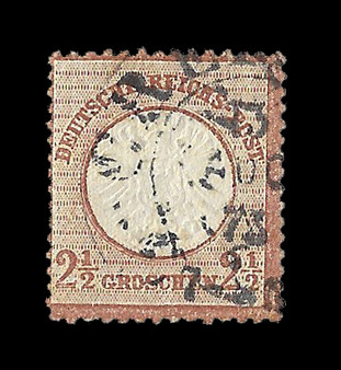 1872 #21 Large Shield 2 1/2 Groschen Cancelled