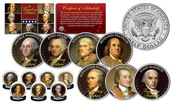 The Founding Fathers of the USA JFK Half Dollar 7 Coin Set