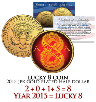 Chinese Lucky Number Eight 2015 JFK Half Dollar