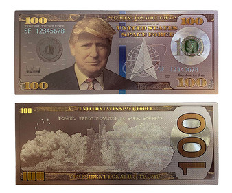 President Trump Space Force Silver Plated $100 Novelty Bill