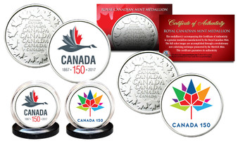 Canada 150 Celebration Royal Canadian Mint Medallion 2 Coin Set