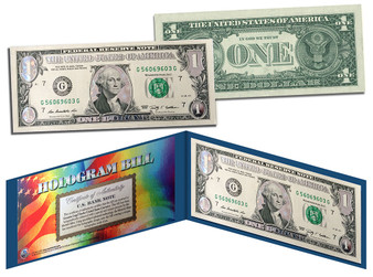 Hologram Dazzling Silver Clouds $1 Bill