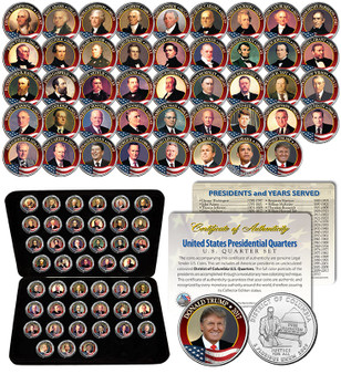 Presidential Colorized U.S. State Quarter Collection on their own State Quarters