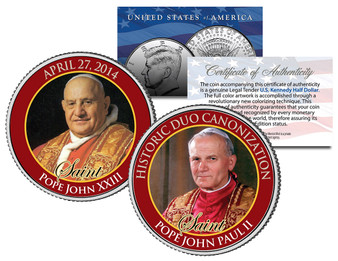 Saints Pope John XXIII & John Paul II Double Canonization Commemorative 2014 JFK Half Dollar