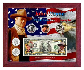 John Wayne Colorized Coin & Currency Set in 8" x 10" Frame