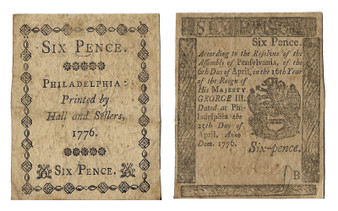 Delaware Colonial 10 Shilling Note Dated Jan. 1, 1776 Printed by