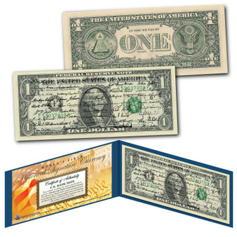 All 46 U.S. President Signatures Colorized $1 Bill