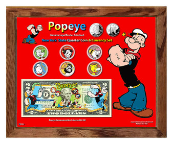 Popeye Colorized Coin & Currency Set in 8" x 10" Frame