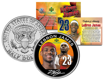 Lebron James Rookie Colorized JFK Half Dollar