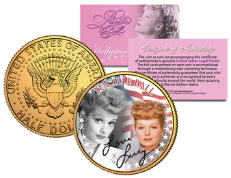 Lucille Ball Americana 24K Gold Plated JFK Half Dollar