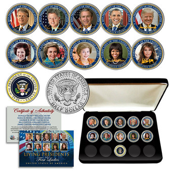 Living Presidents & First Ladies Signature Series JFK Half Dollar 11 Coin Set in Case