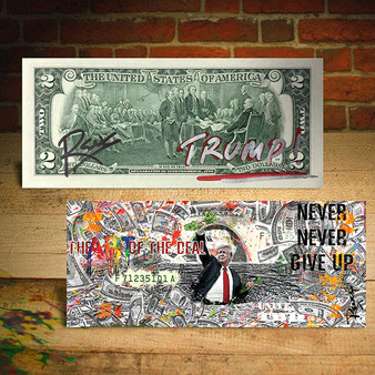 Tupac Shakur & Biggie Smalls Rap Art Genuine $2 U.S. Bill Signed