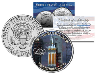 Orion Quest For Mars Colorized JFK Half Dollar