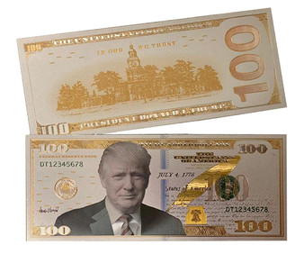 President Trump 24K White Gold $100 Novelty Bill