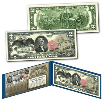 1880 Series $2 Thomas Jefferson Hybrid Banknote designed on modern $2 Bill
