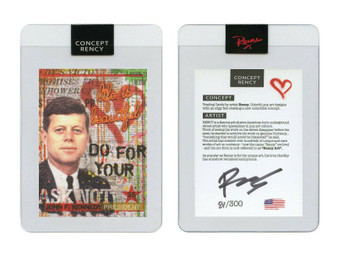 Rency Presidential Pop Art John F. Kennedy Diamond Dust Trading Card S/N of 300 SIGNED