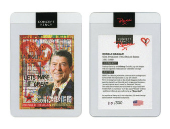 Rency Presidential Pop Art Ronald Reagan Diamond Dust Trading Card S/N of 300