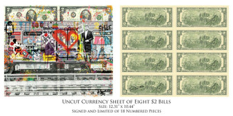 Rency Art NYC Subway Car Graffiti Banksy Colorized $2 Bill