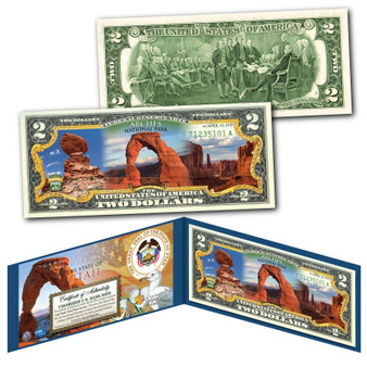 ARCHES NATIONAL PARK Utah Genuine Legal Tender $2 Bill